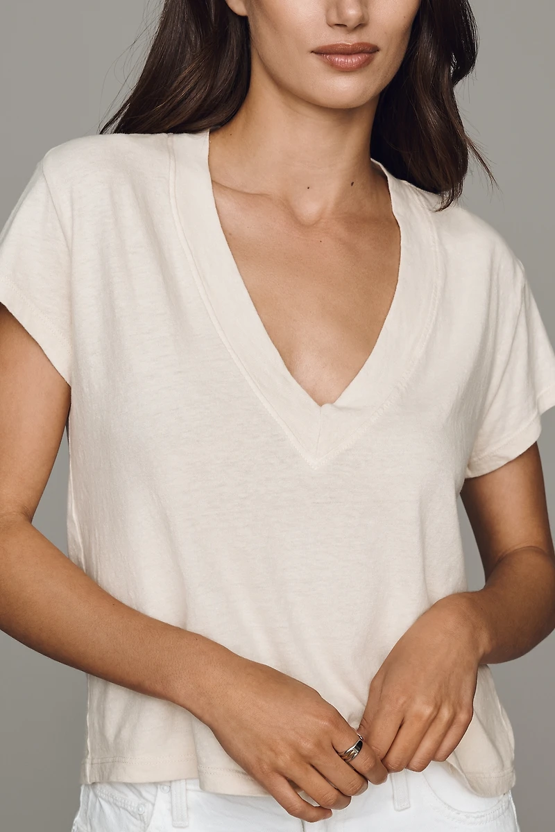 perfectwhitetee Cotton Boxy V-Neck Tee