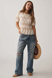 Dolan Left Coast Printed Peplum Top