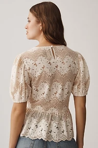 Dolan Left Coast Printed Peplum Top
