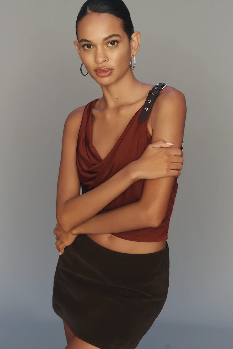 Dolan Left Coast Cowl-Neck Buckle Top