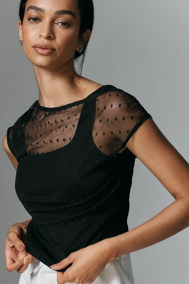 Dolan Left Coast Mesh Twofer Top