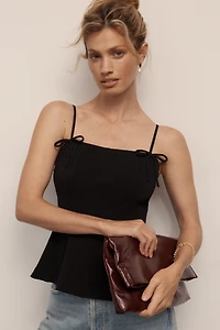 Dolan Left Coast Bow-Strap Peplum Tank