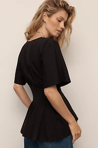 Dolan Left Coast Pleated Peplum Top