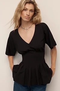 Dolan Left Coast Pleated Peplum Top