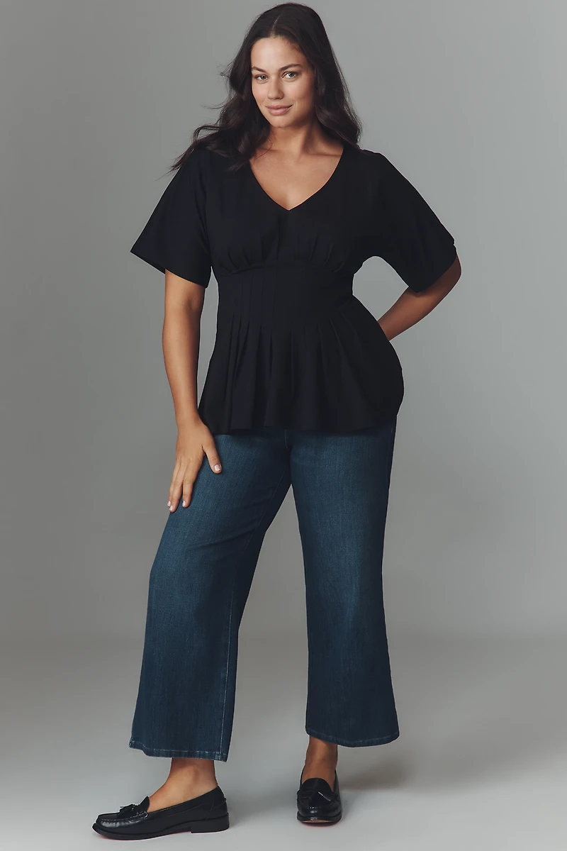 Dolan Left Coast Pleated Peplum Top