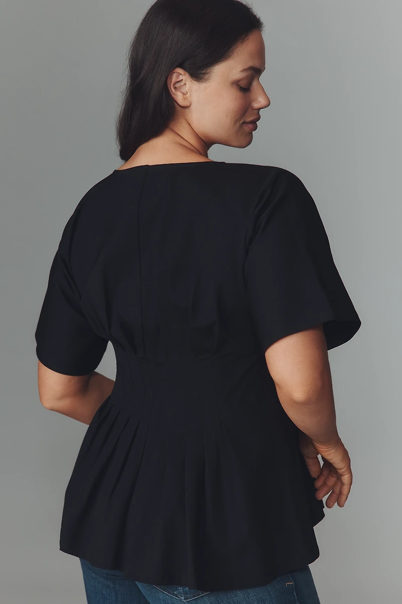 Dolan Left Coast Pleated Peplum Top