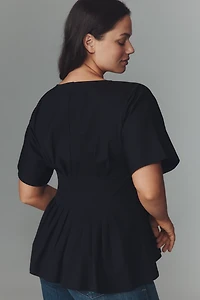 Dolan Left Coast Pleated Peplum Top
