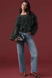 Dolan Left Coast Mesh Ruffle Top