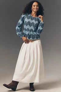 Dolan Left Coast Peplum Lace Blouse