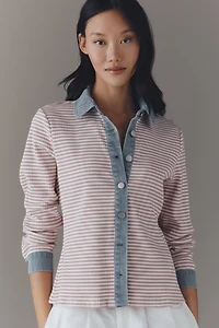 Dolan Left Coast Denim Mixed Cardigan