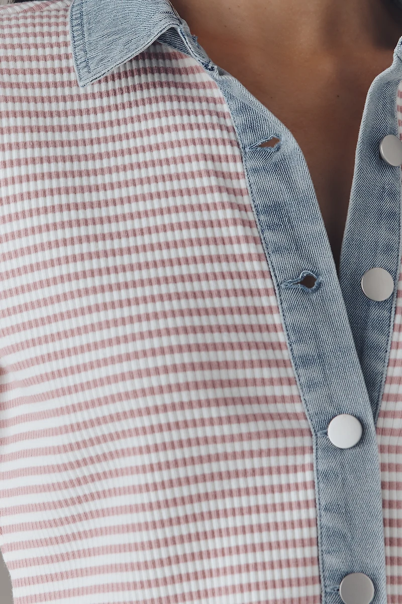 Dolan Left Coast Denim Mixed Cardigan