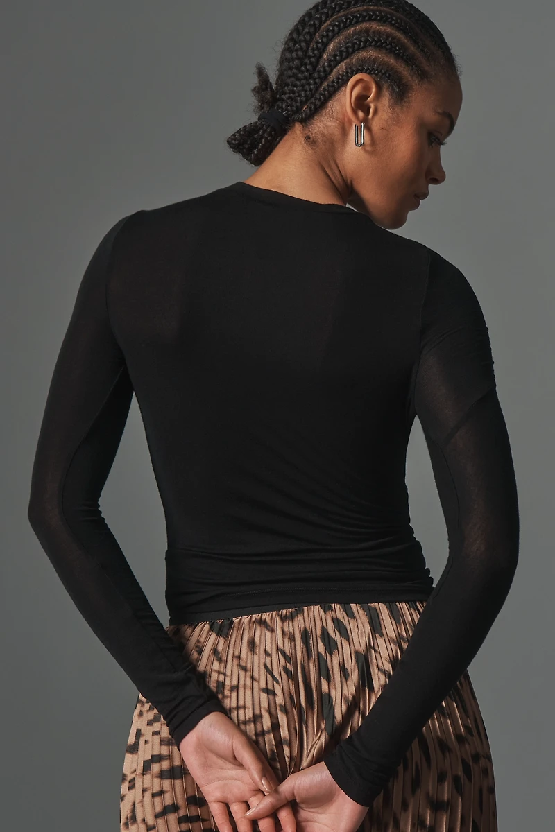 AGOLDE Lissa Long-Sleeve Twist Detail Top