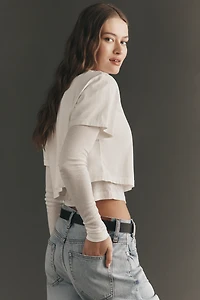 AGOLDE Romily Layered Long-Sleeve Organic Cotton T-Shirt