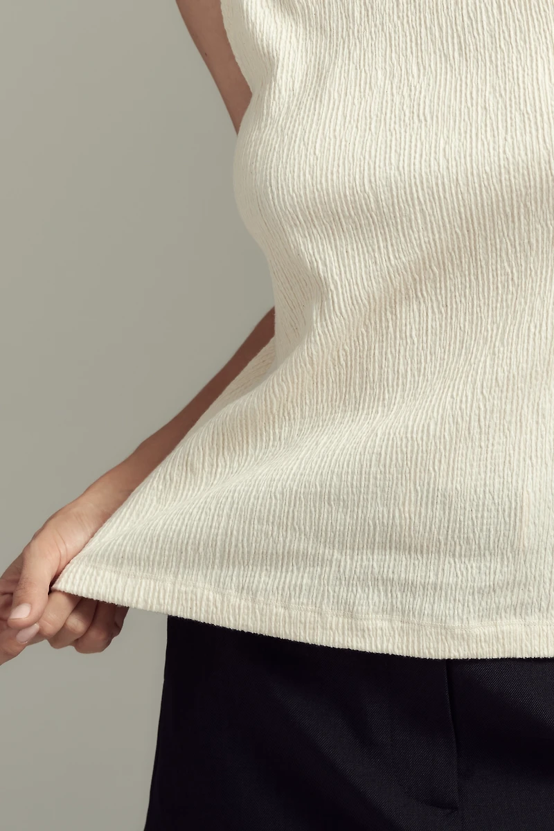 Nation Los Angeles Pearl Ruffle-Neck Top