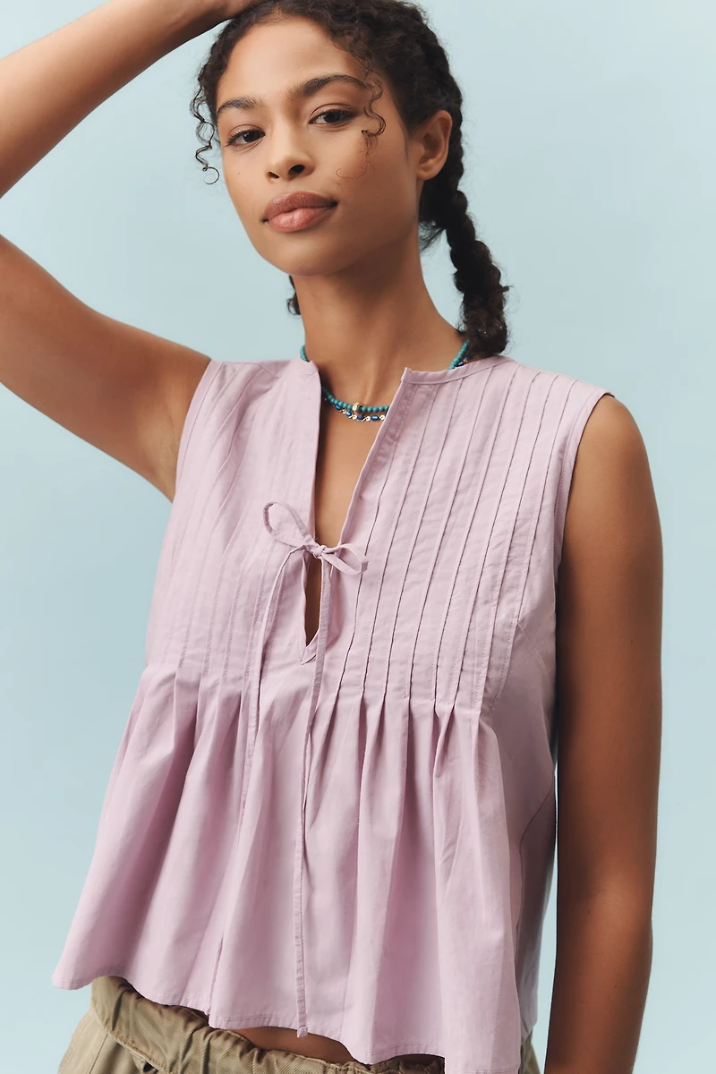 Nation Los Angeles Ali Sleeveless Tie-Front Top
