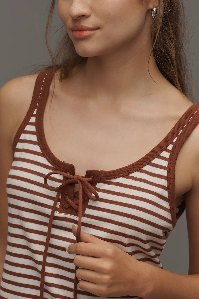 Nation Los Angeles Jil Lace-Up Tank Top