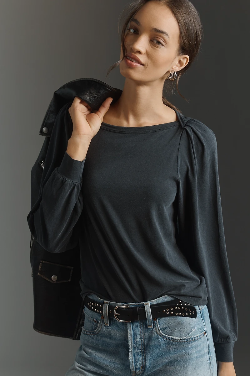 Nation Los Angeles Sammy Envelope-Neck Top