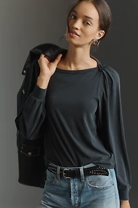 Nation Los Angeles Sammy Envelope-Neck Top