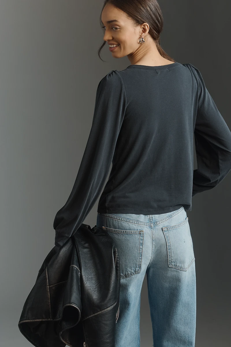 Nation Los Angeles Sammy Envelope-Neck Top