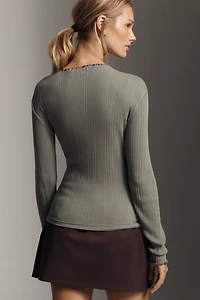 Nation Los Angeles Brenna Long-Sleeve Mock-Neck Top