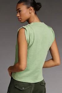 Nation Los Angeles Mikka Buttoned-Shoulder Tank