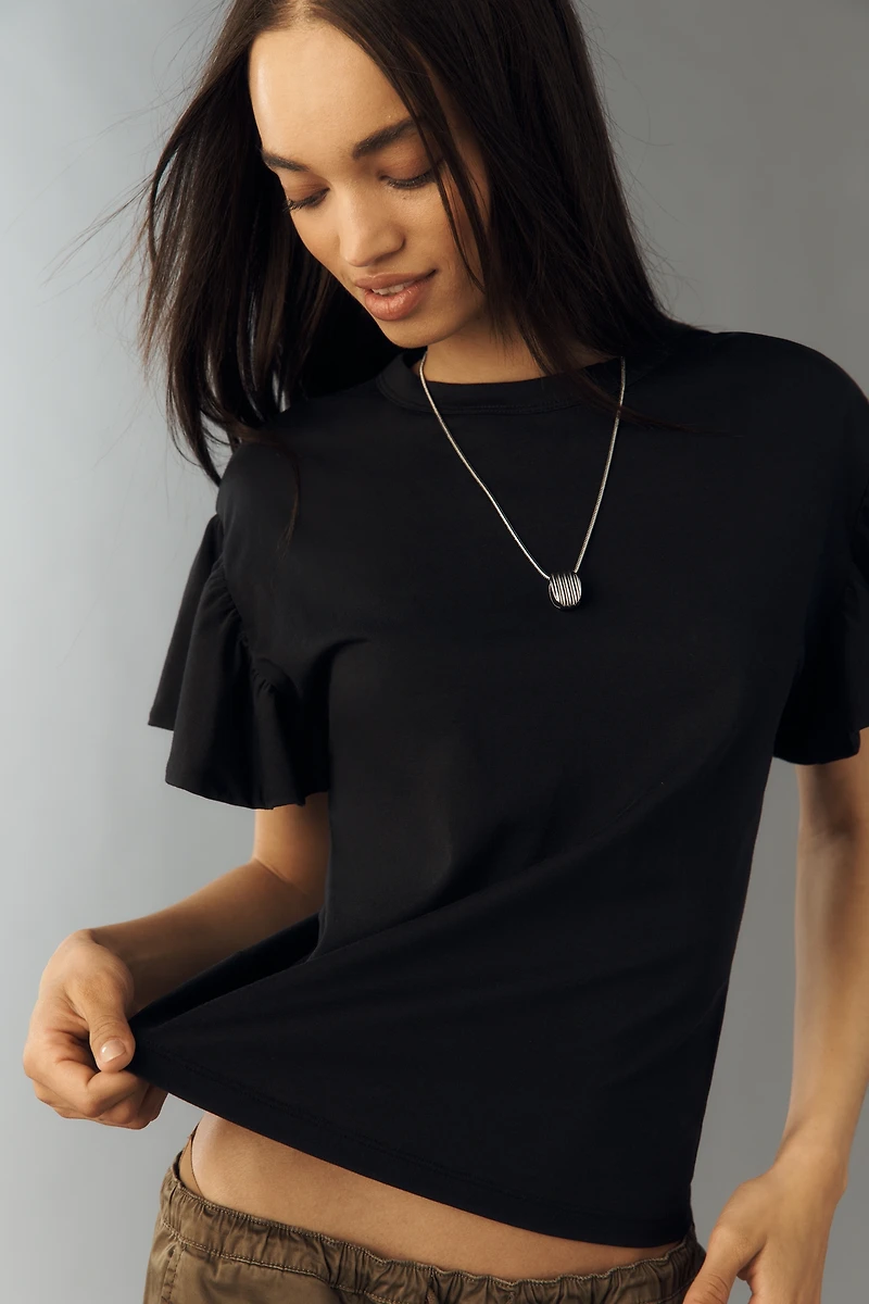 Nation Los Angeles Camille Flutter-Sleeve Tee