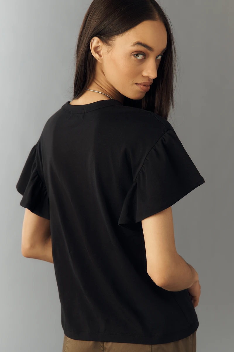 Nation Los Angeles Camille Flutter-Sleeve Tee