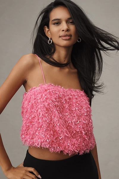 Sunday Brooklyn Cami Feathered Tank Top