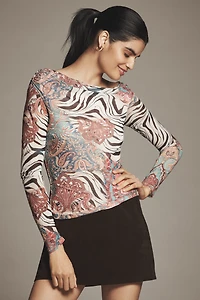 AFRM Barry Long-Sleeve Mesh Top