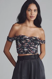 AFRM Koa Mesh Cowl-Neck Top