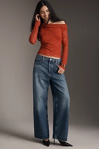 AFRM Barry Asymmetric Silken Lace Top