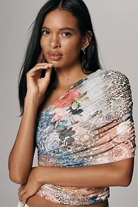 AFRM Campbell One-Shoulder Mesh Top