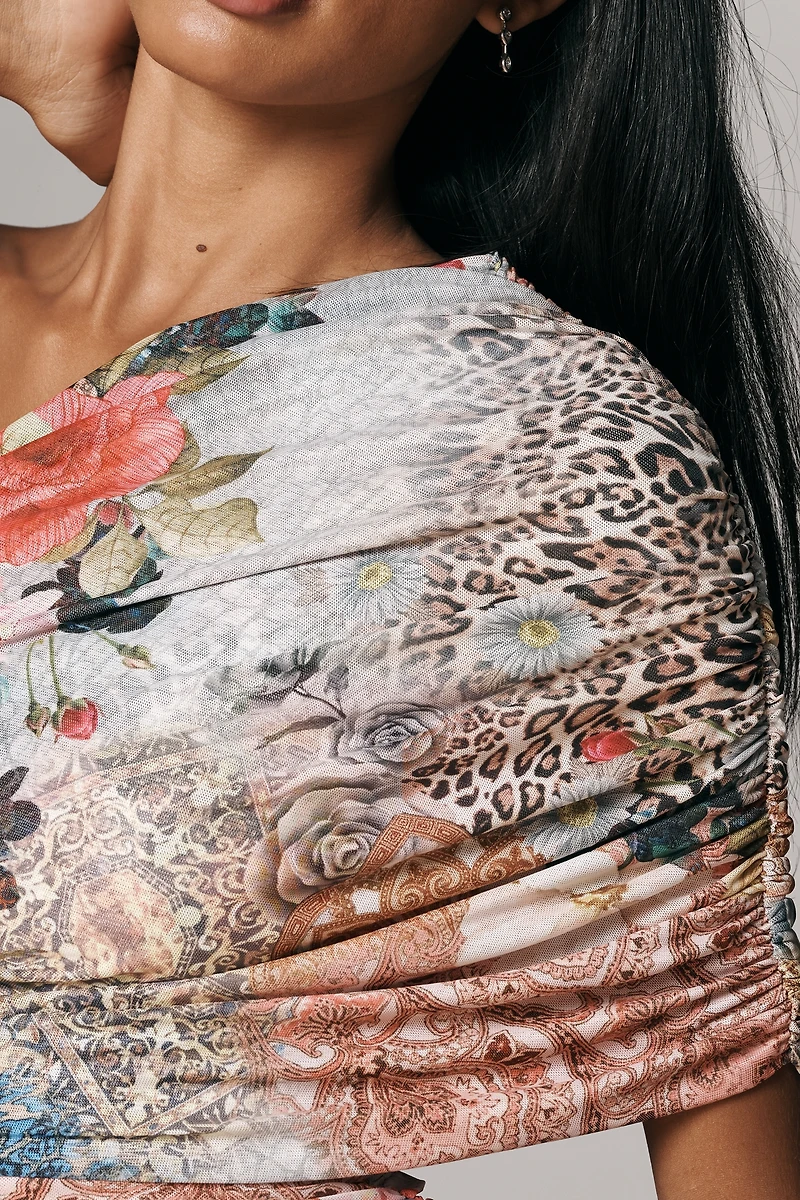 AFRM Campbell One-Shoulder Mesh Top