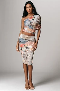 AFRM Campbell One-Shoulder Mesh Top