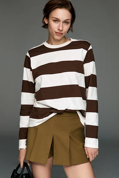Clare V. Long-Sleeve Crew-Neck Shirt