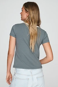 Letluv Star Short-Sleeve Ringer Crew-Neck Tee