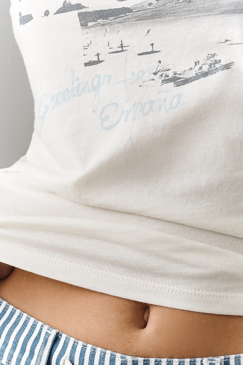 Letluv 100% Cotton Photograph Graphic Tank