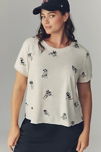 The Caitlin Embroidered Boxy Tee by Maeve