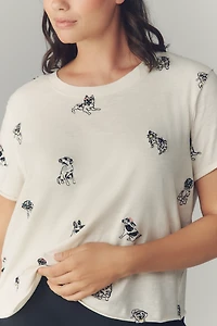 The Caitlin Embroidered Boxy Tee by Maeve