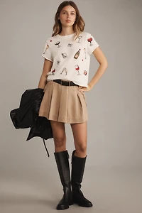 The Caitlin Embroidered Boxy Tee by Maeve