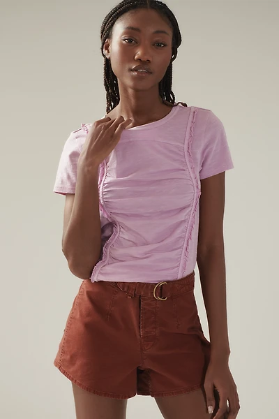 Pilcro Smocked-Front Tee