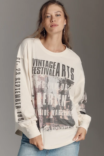 Pilcro Long-Sleeve Graphic Band Tee