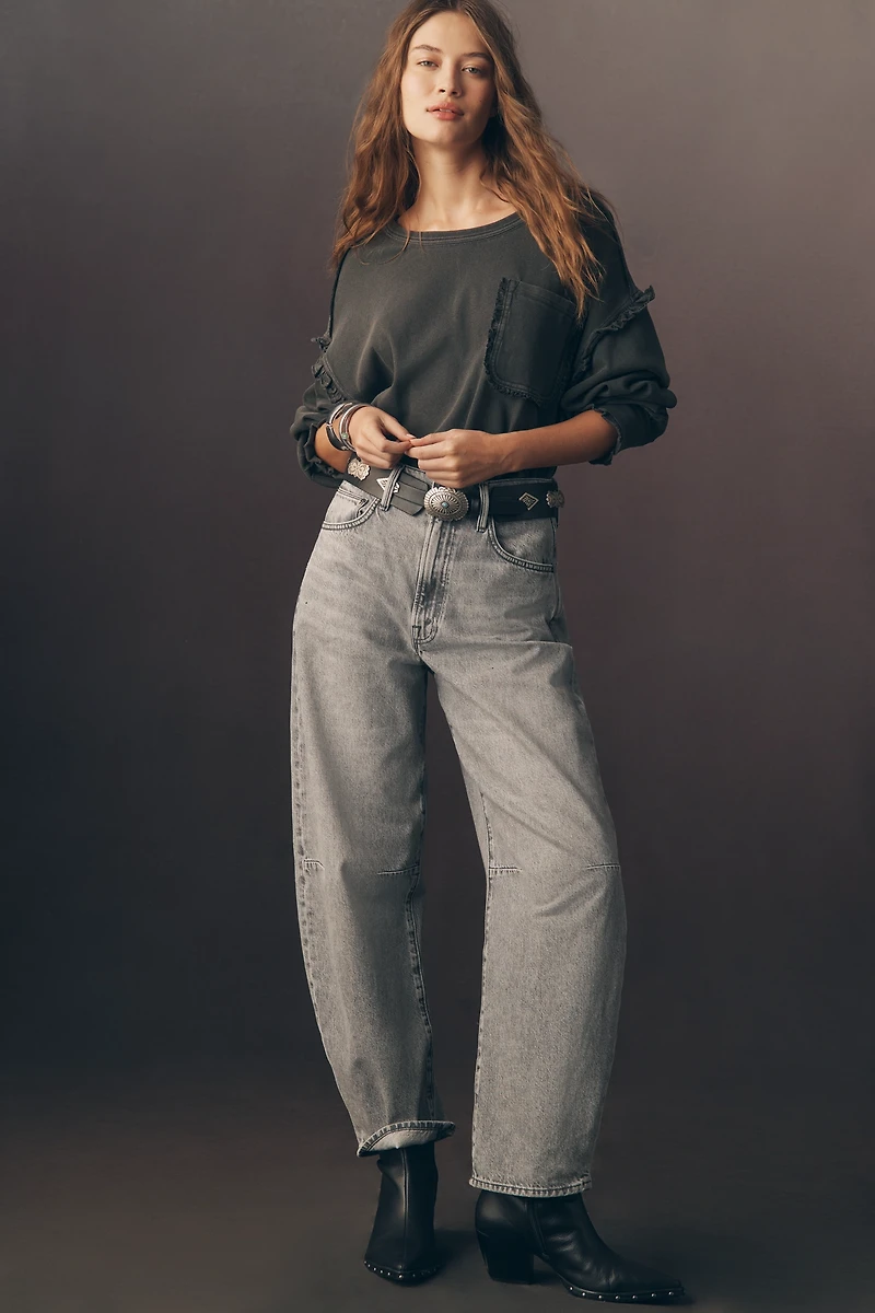 Pilcro Après Long-Sleeve Ruffled Cotton Tee