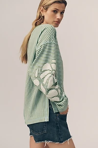 Pilcro Cotton Bonfire Pullover Top