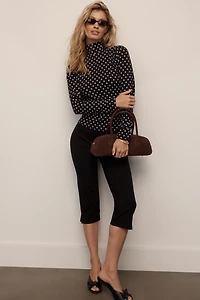 The Hailey Printed Long-Sleeve Turtleneck Top by Maeve