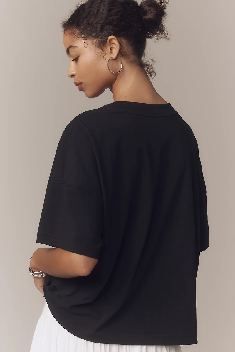 Maeve Oversized Short-Sleeve Mercerized Cotton Crew-Neck Tee