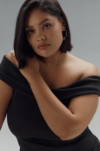 Pilcro Off-The-Shoulder Twist Rib Top