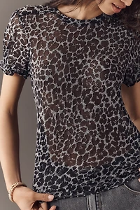 The Bennie Slim Cotton-Slub Tee by Pilcro: Burnout Edition