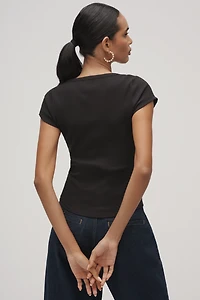 Maeve Scoop-Neck Henley Tee