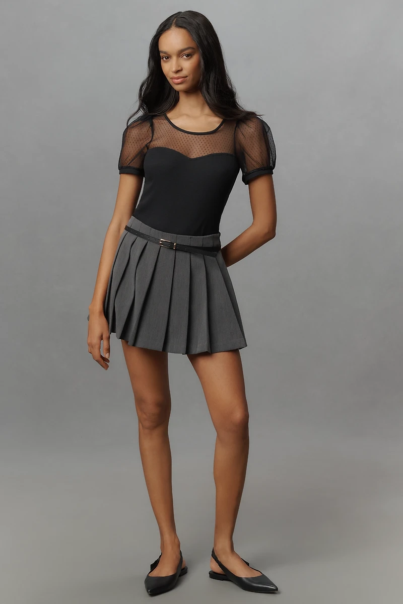 Maeve Sheer Yoke Sweetheart Top